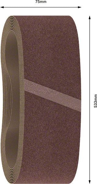 2608606080 - Set di nastri abrasivi da 10 pz. X440 75 x 533 mm, P40, BEST for LEGNO+VERNICE