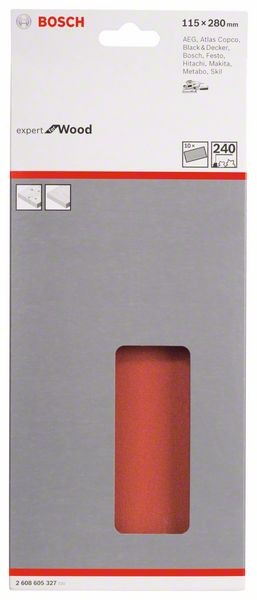 2608605327 - Foglio abrasivo C430, confezione da 10 pz. 115 x 280 mm, 240