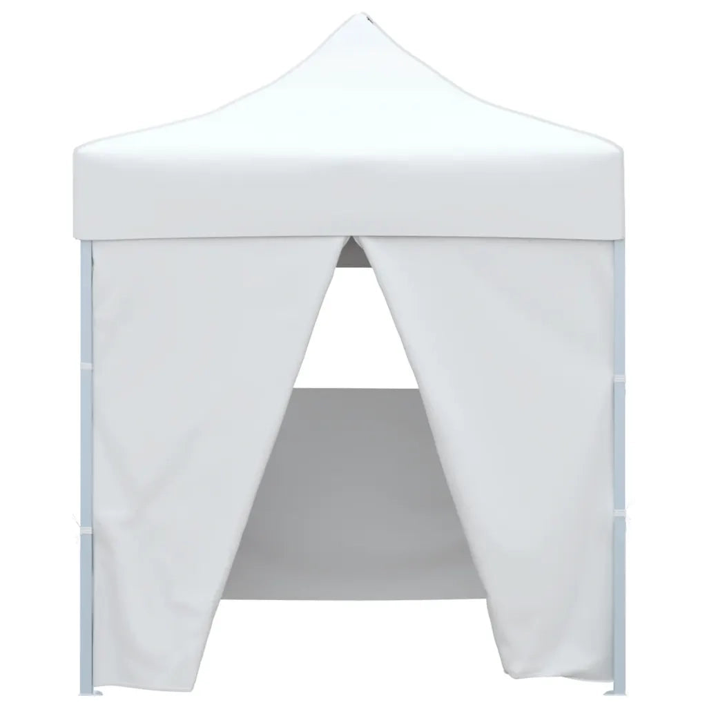Gazebo Pieghevole Professionale 4 Pareti 2x2m Acciaio Bianco