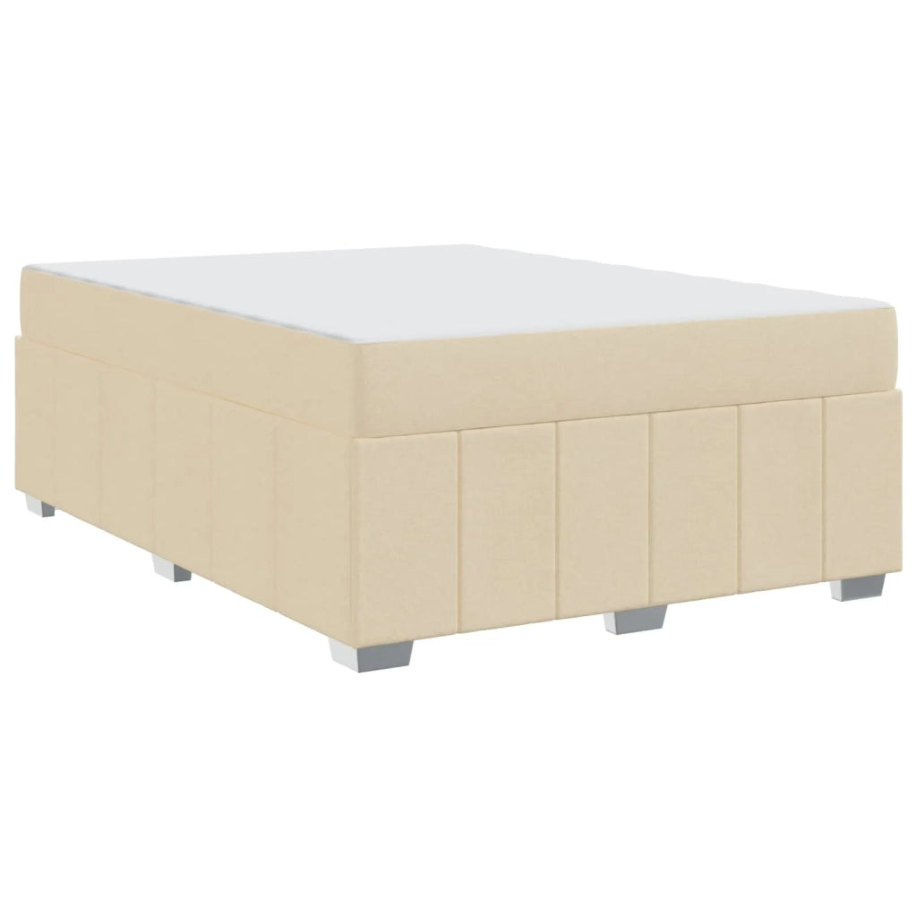 Struttura del letto con materasso Crema 140 x 200 cm Tessuto