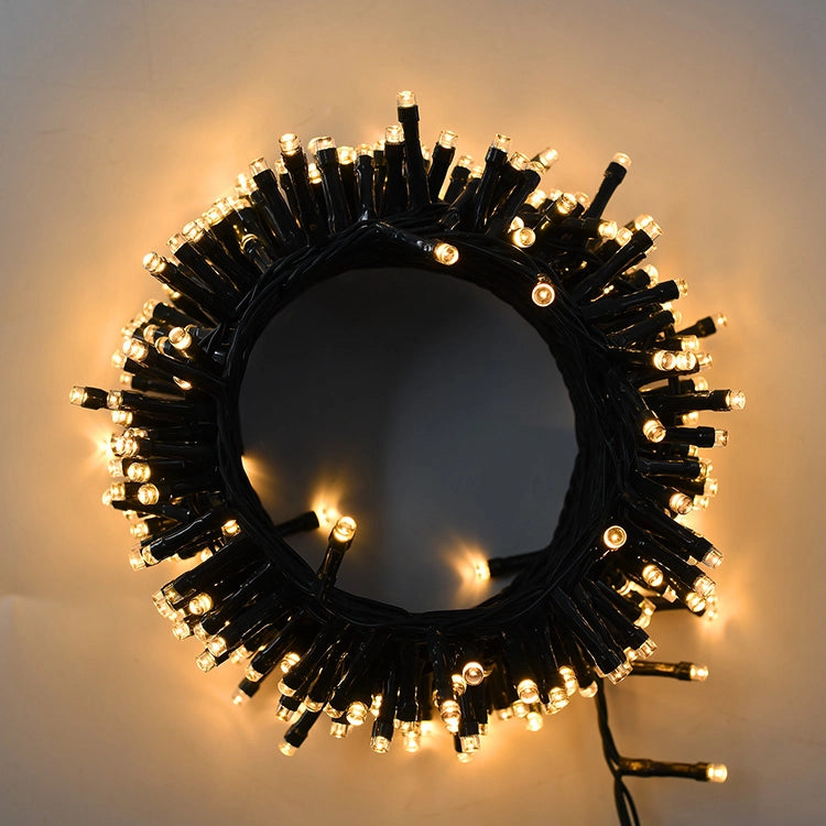 CATENA DI LUCI CLUSTER DA 1360 LED GIALLI CON CAVO 41 METRI VERDE E TRASFORMATORE 36V - PERFETTA PER EVENTI E FESTE