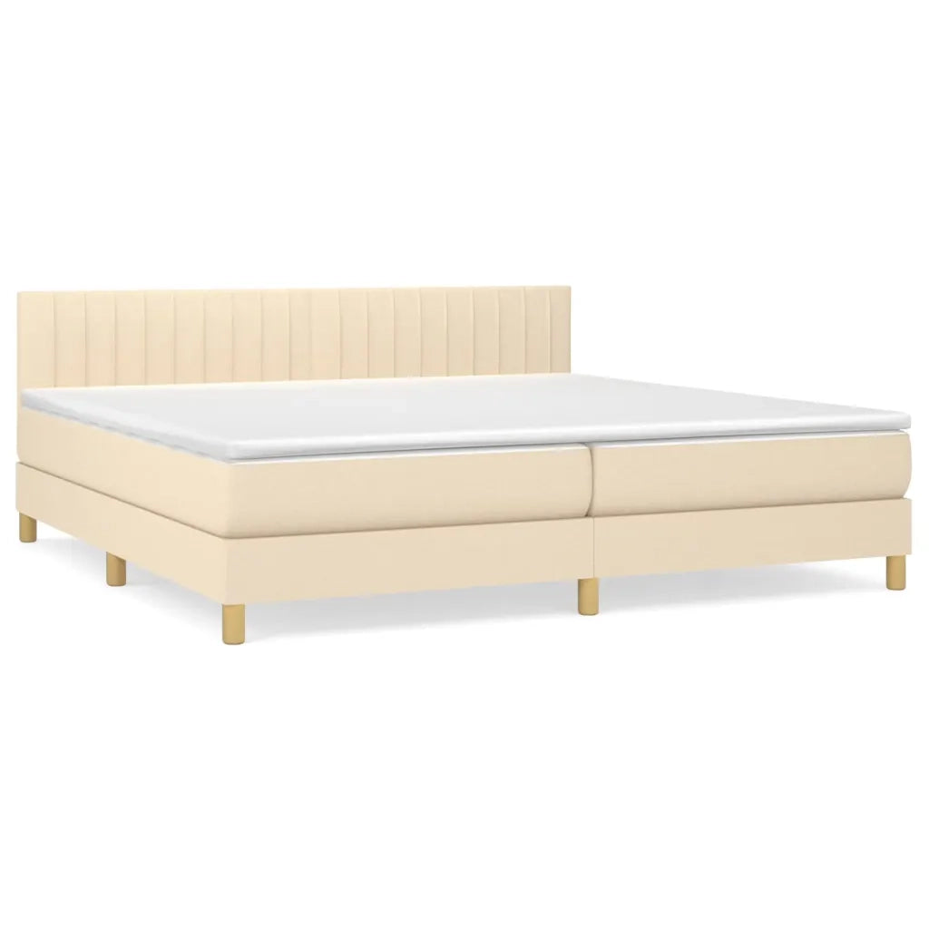 Giroletto a Molle con Materasso Crema 200x200 cm in Tessuto