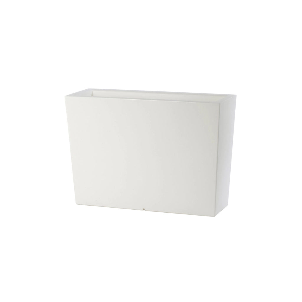 Vaso Rettangolare Indoor e Outdoor Tera Schio Cassa Alta Chalk 99x35,5 cm in Plastica Bianco Gesso