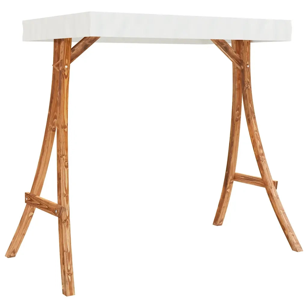 Sedia a Dondolo con Cuscino e Tetto in Legno Massello di Abete 3200629