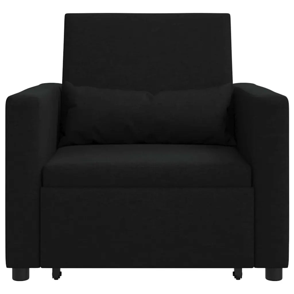Divano letto estraibile singolo-Sofa Letto-Daybed Nero 90 x 165 x 87 cm Tessuto