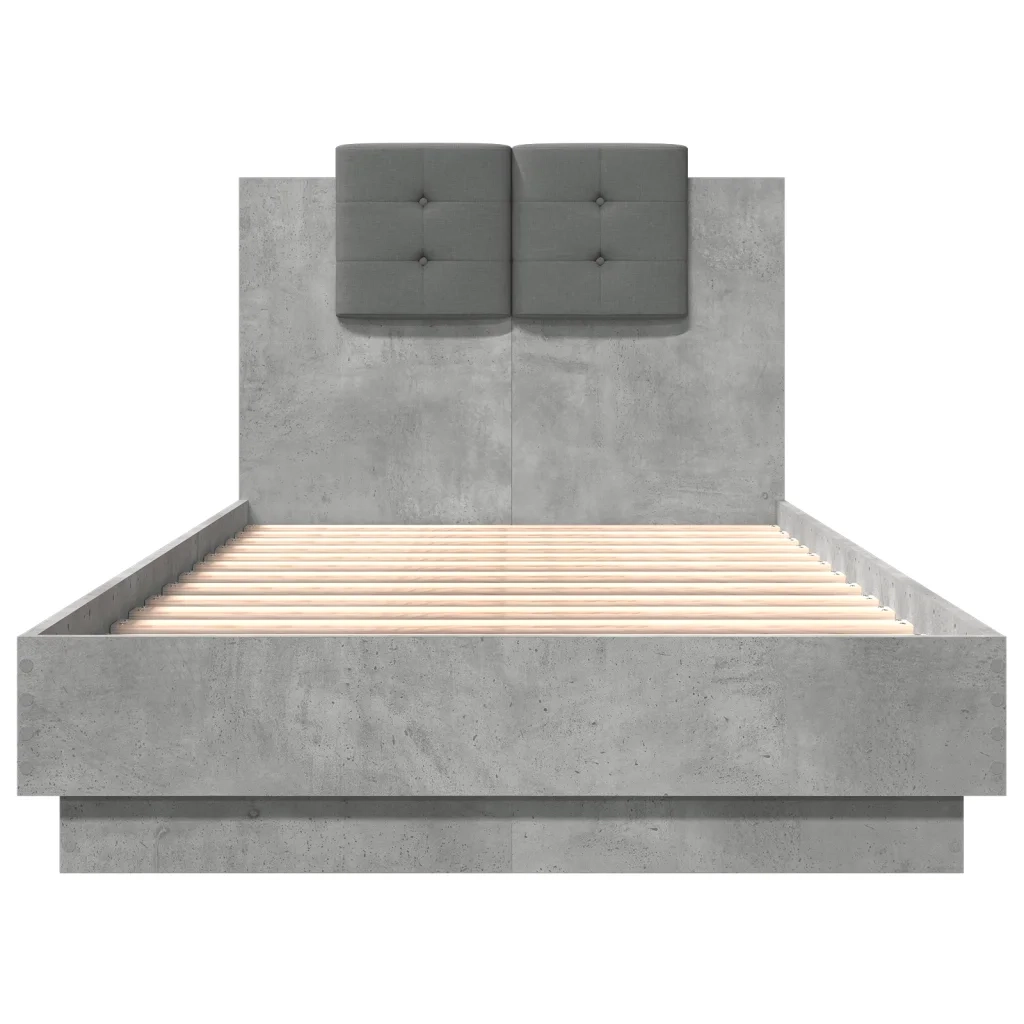 Giroletto e Testiera Grigio Cemento 90x190 cm Legno Multistrato 3209971