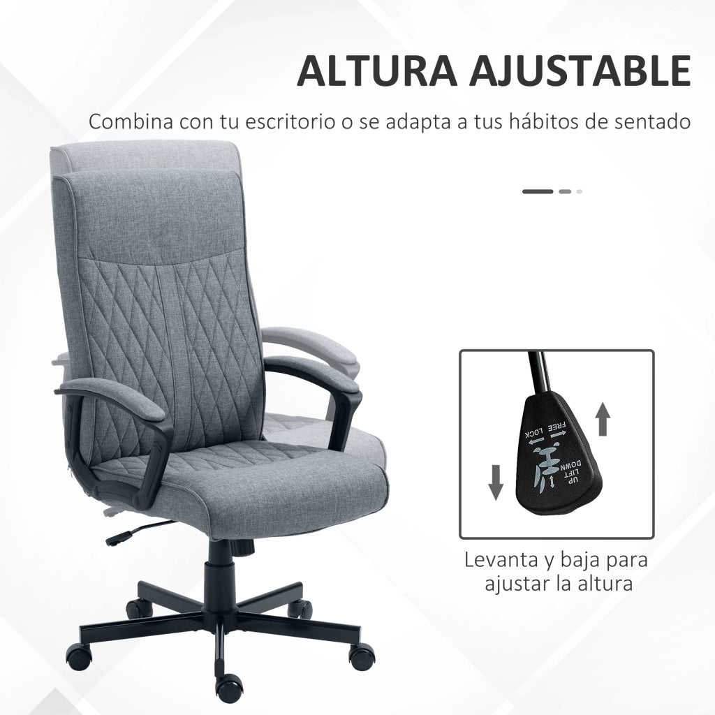 Sedia da ufficio con schienale alto, altezza e inclinazione regolabili ¨C Minimal ¨C Grigio scuro 65x72x102-112,5 cm