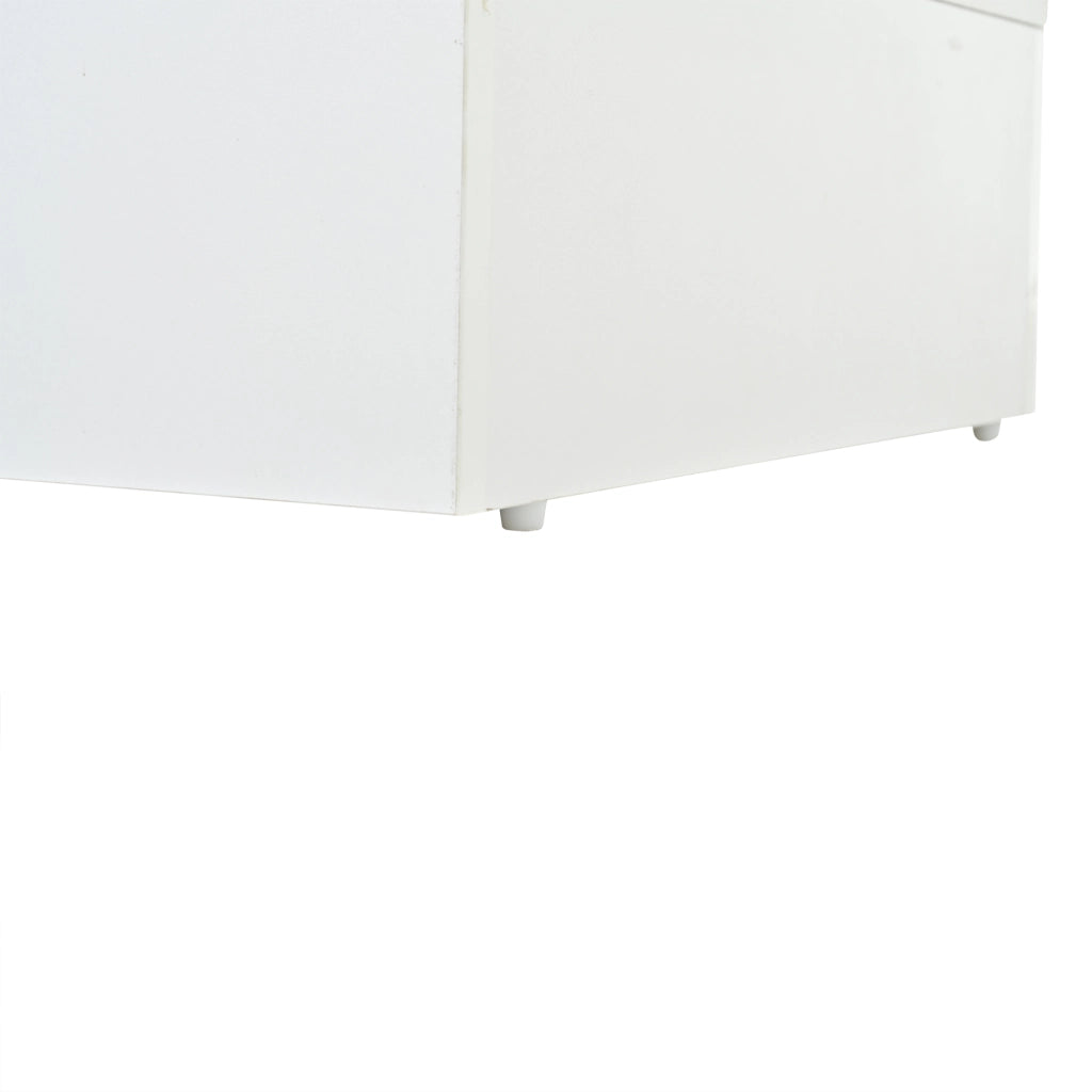 TAVOLINO DA SALOTTO 100x50x39 cm Bianco con LED, 1 cassetto e vano aperto