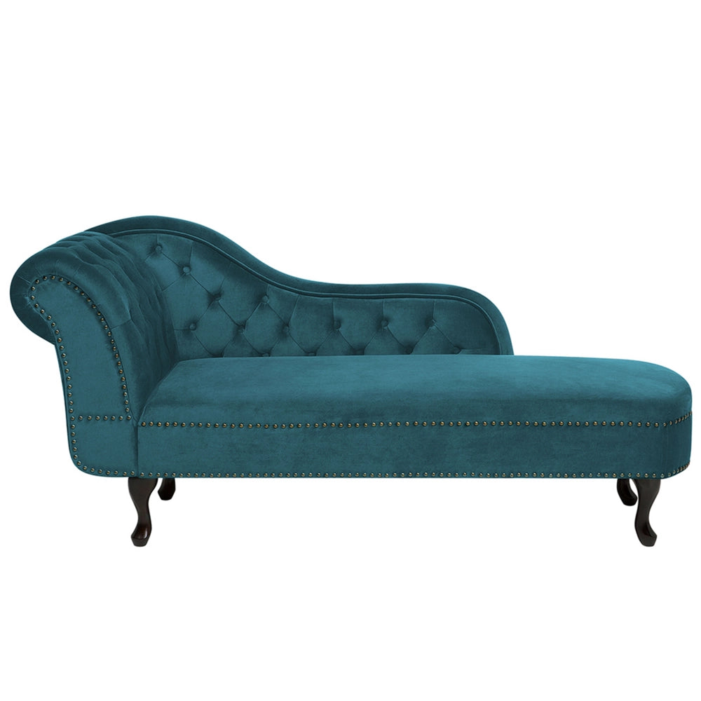 Chaise longue Foglia di tè Velluto versione sinistra Abbottonato soggiorno