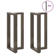 Gambe per tavolo da bar a forma di T 2 pz | Piede del tavolo nere 40x35x(90-91) cm in acciaio