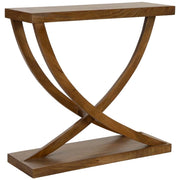 Mobile da ingresso in legno marrone fatto a mano 90x30x84h cm