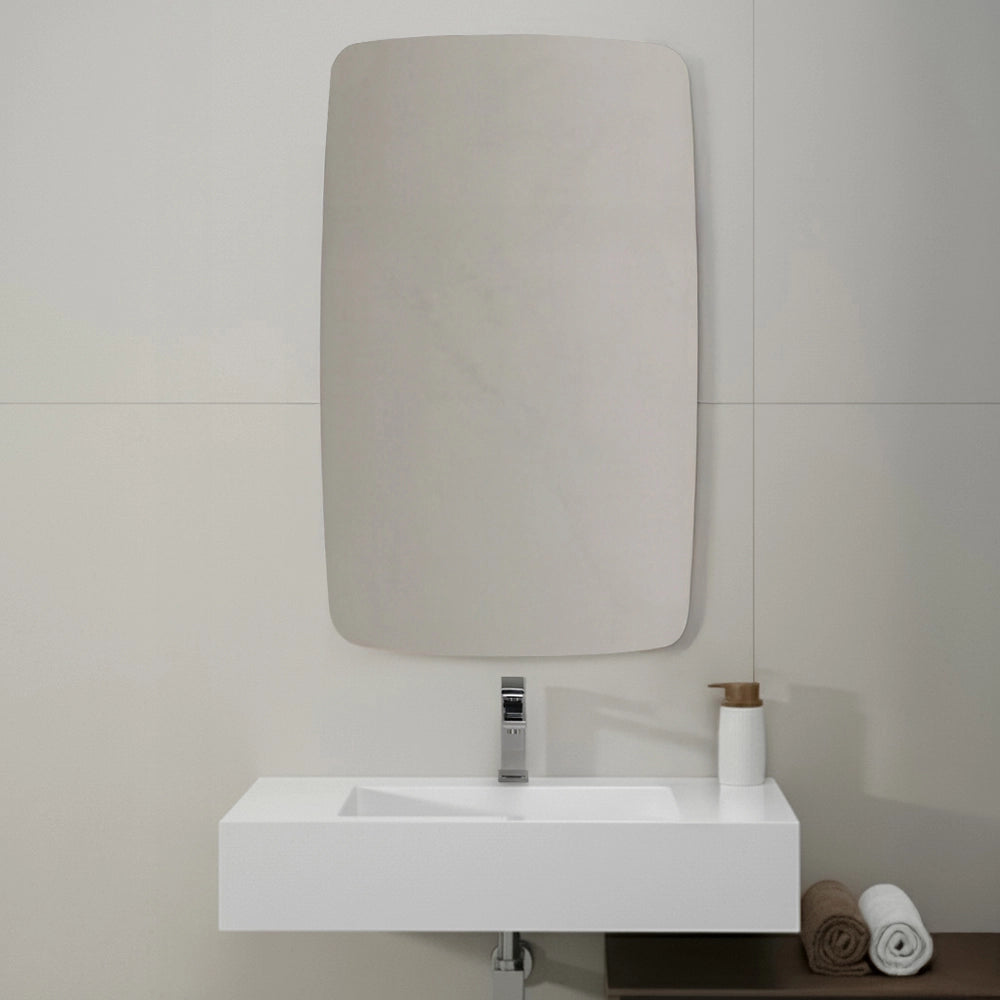 Specchio da parete 60x100 a filo lucido con angoli arrotondati – Aurea