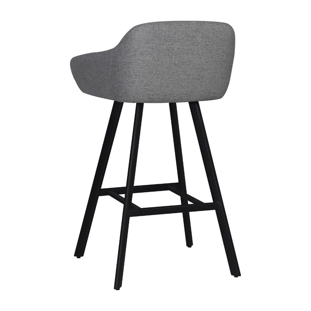Sgabello Mey grigio cenere con seduta imbottita e gambe in metallo nero – Eleganza e comfort per la zona snack