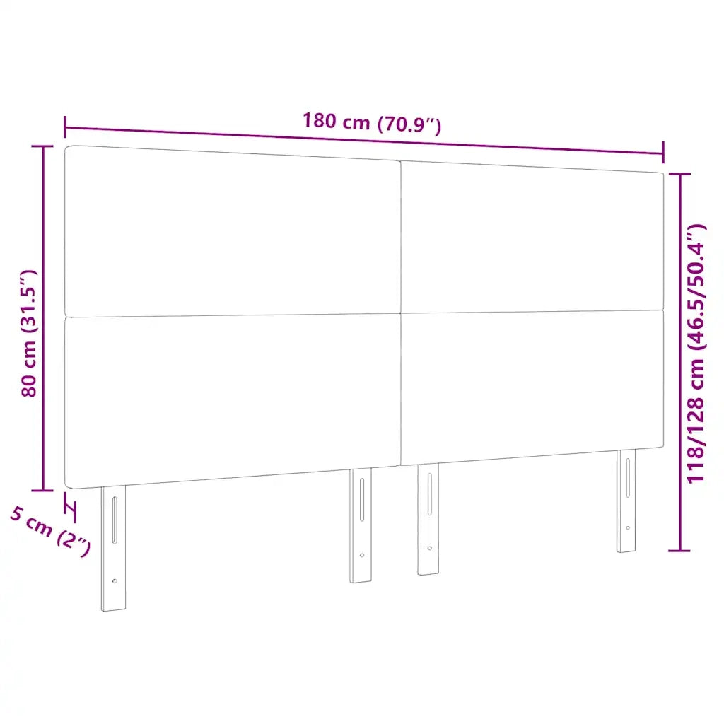 Testiera LED con testiera Grigio scuro 180 cm Tessuto in Cords 3338335