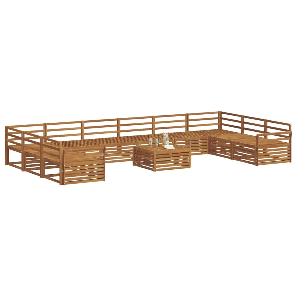 Set divani 11 pcs Naturale Legno di Acacia Massello 3374249