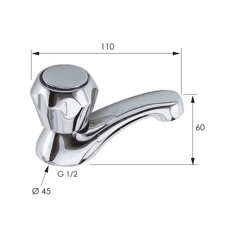 Rubinetto lavabo collo a cigno stile classico serie 1000 2000