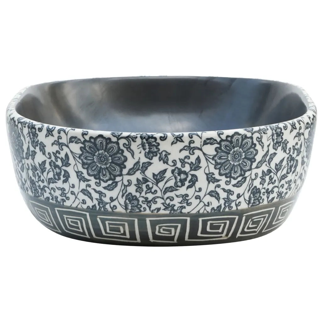 Lavabo da Appoggio Nero e Blu Ovale 47x33x13 cm Ceramica CFW8016953