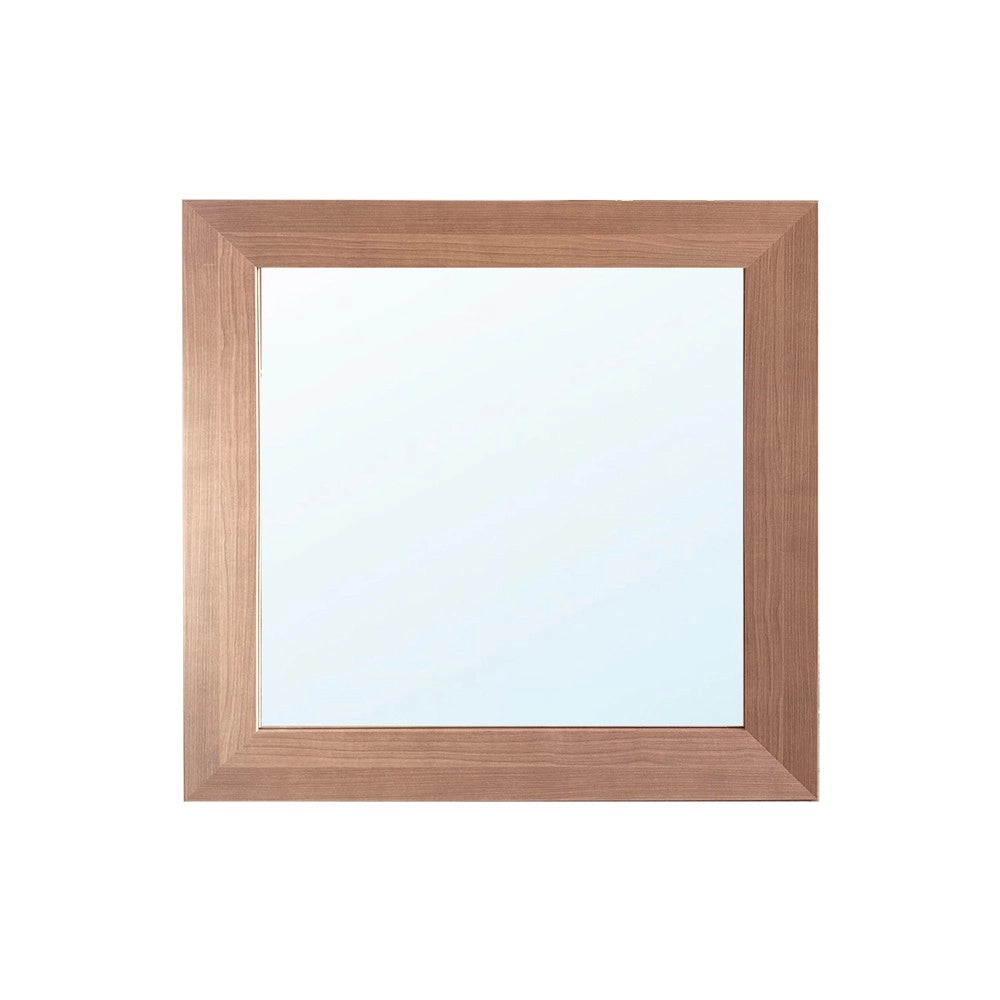 Specchiera Quadrata Plana 90x90 cm con Cornice Larice Cherry – Design Moderno ed Essenziale