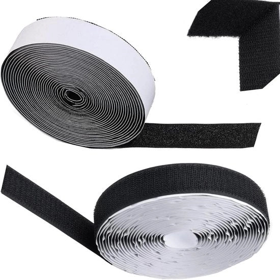 Adesivo self-attacco 5 m x 20 mm con chiusura elastomericata - per cinture di cavo, reti antimosche e altro