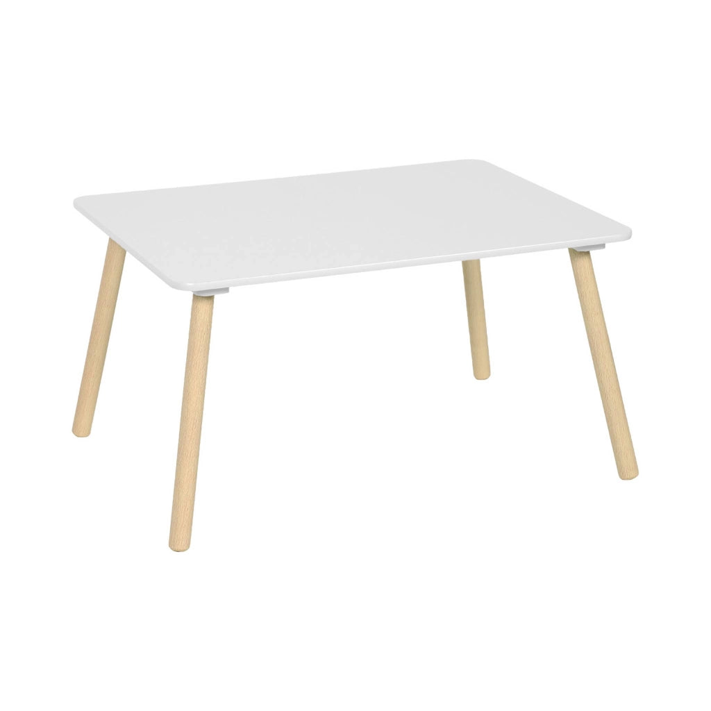 Set tavolo rettangolare per bambini in legno di pino con 4 sedie,