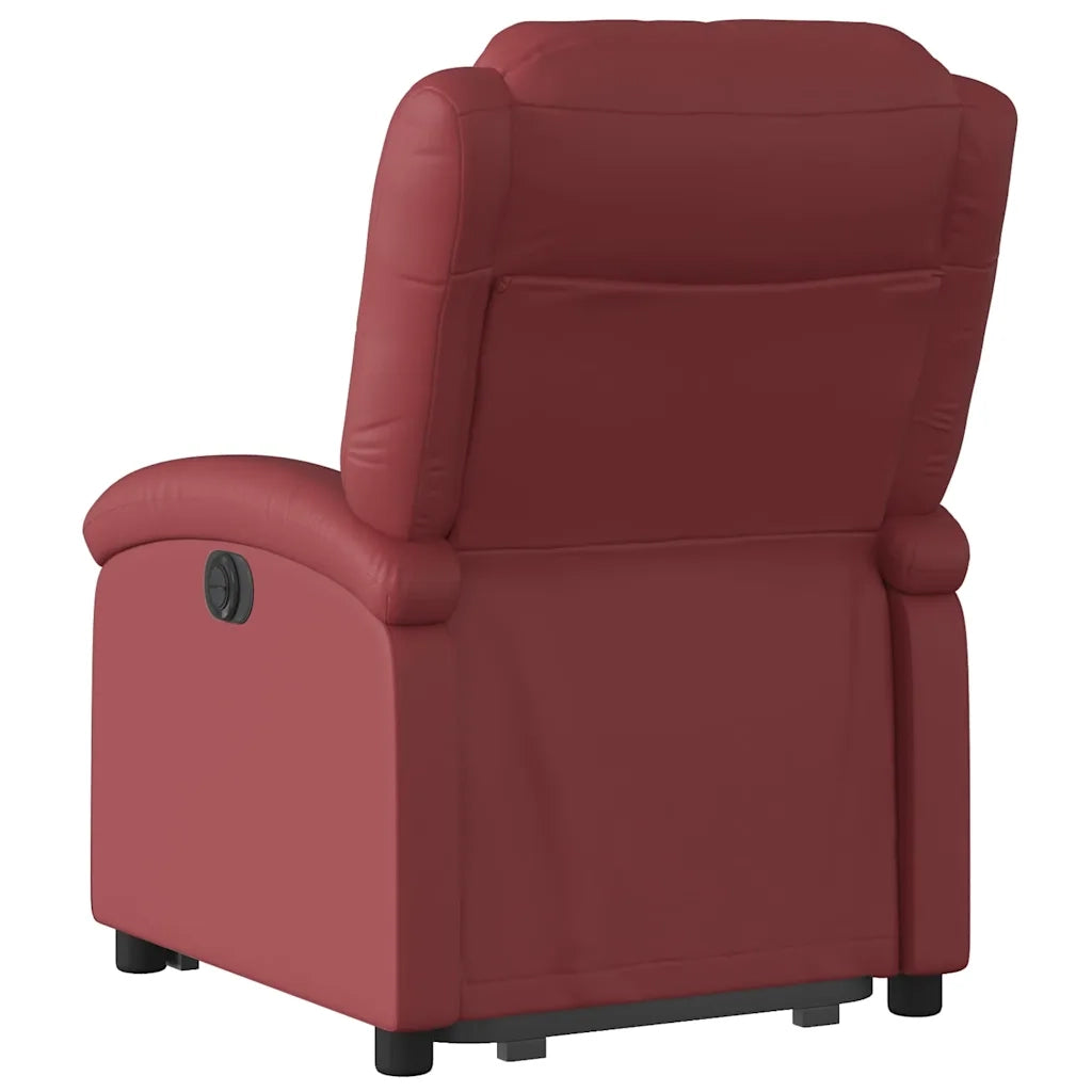 Poltrona Alzapersona Reclinabile Rosso Vino in Similpelle 3204230