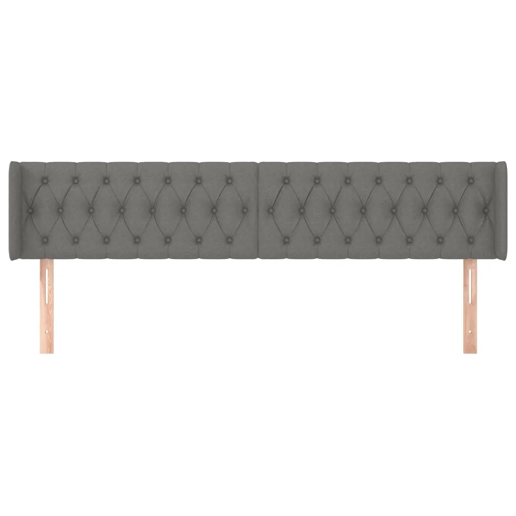 Testiera ad Orecchio Grigio Scuro 203x16x78/88 cm in Tessuto 3119127