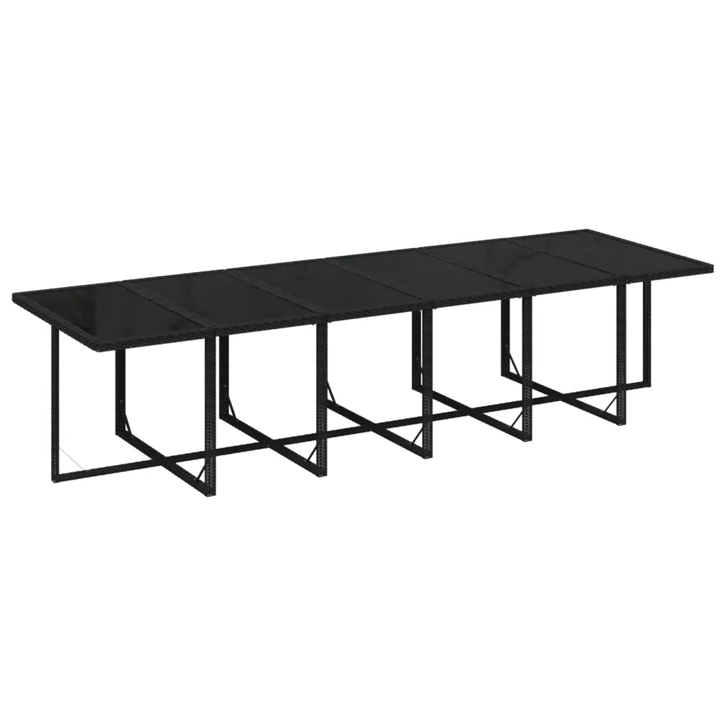 Set da Pranzo per Giardino 13 pz con Cuscini in Polyrattan Nero cod mxl 42912