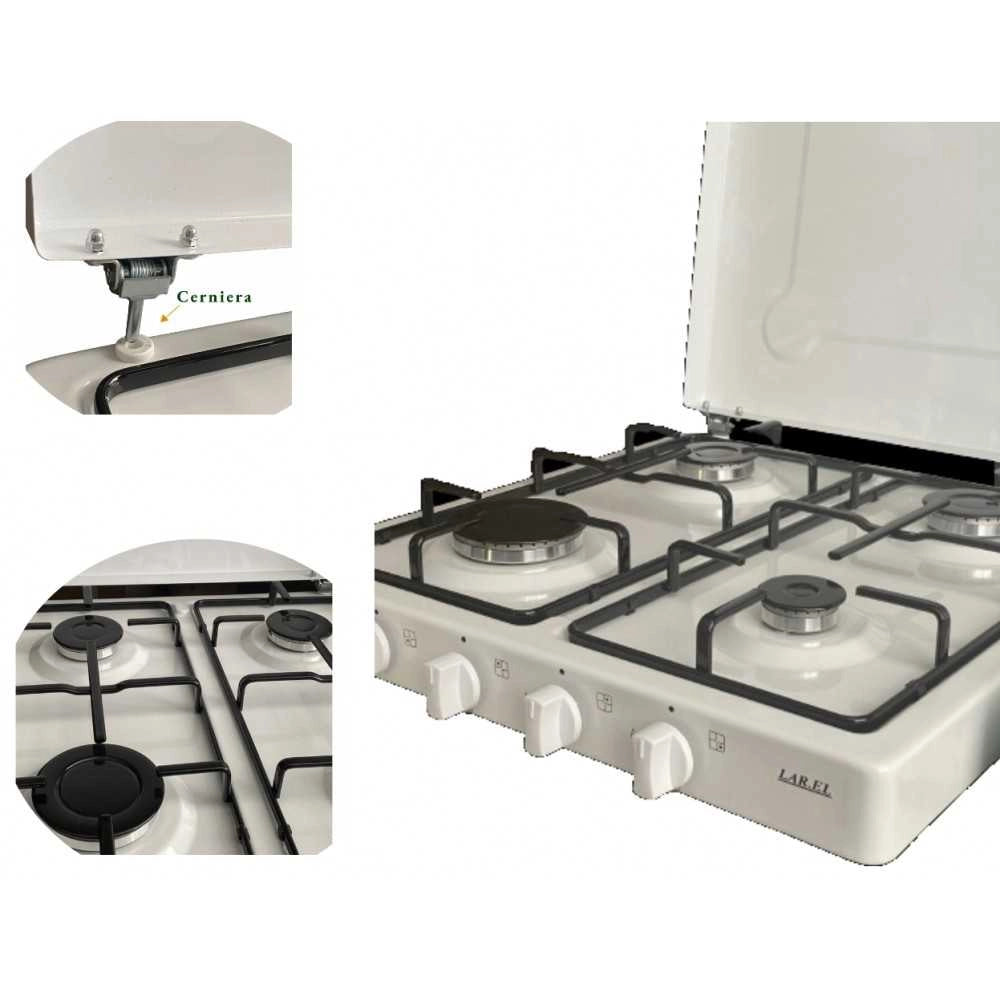 FORNELLO CUCININO APPOGGIO 4 FUOCHI GAS GPL VALVOLATO SICURGAS  PIEZO - Larel
