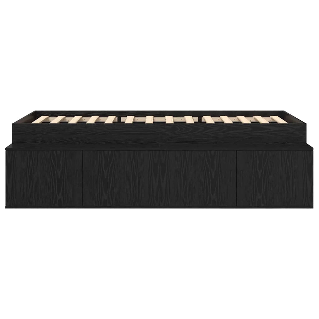 Struttura del letto con cassetto Rovere Nero 90 x 190 cm 3335206
