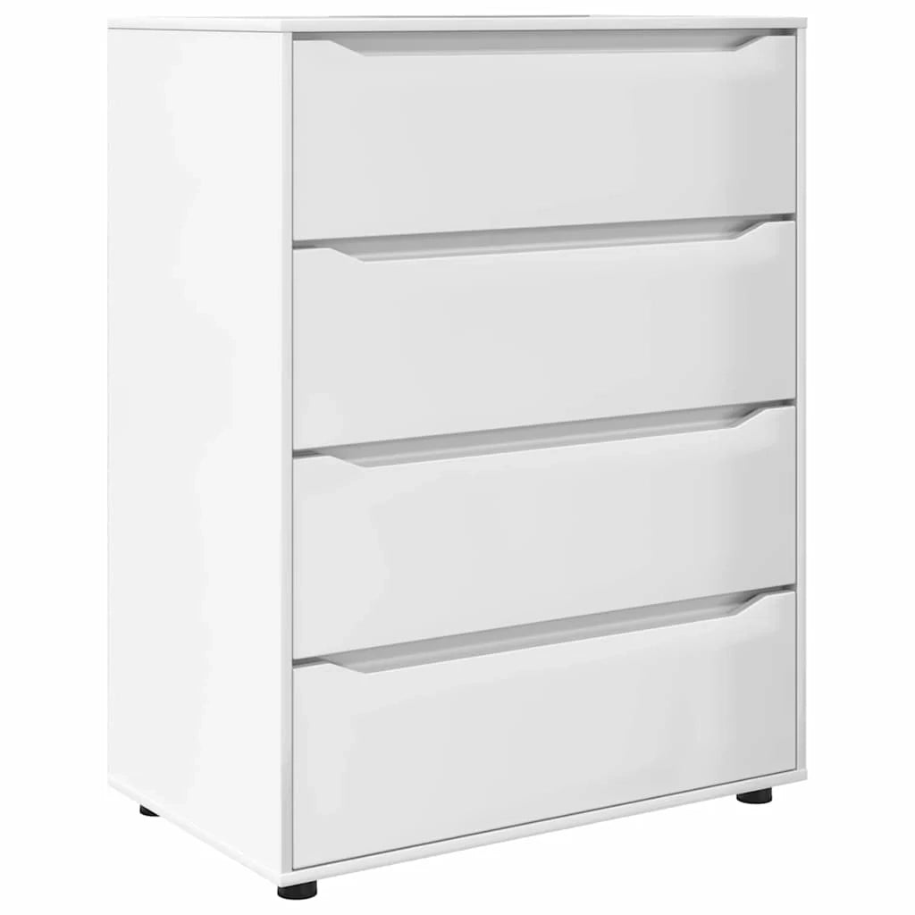 Set di 2 mobili contenitori minimalisti e pratici 80 x 48 x 105 cm in legno ingegnerizzato bianco lucido 02_0056180