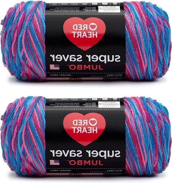 Doppio Pacchetto Garen Jumbo - Super Saver - 283g 10oz - Acrilico - Worsted Medio - 400 Metri - Pizzo a Maglia