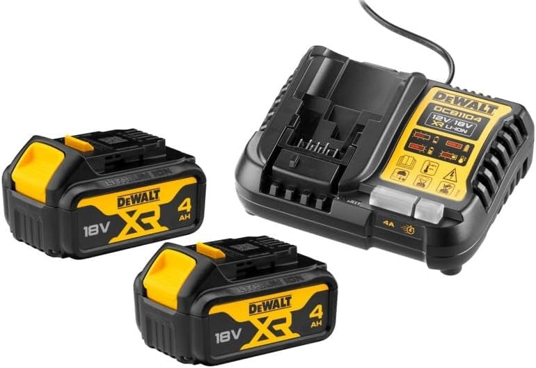 DCB - Batteria agli ioni di litio e caricabatterie, 18 V/4 Ah, tipo C, spina europea