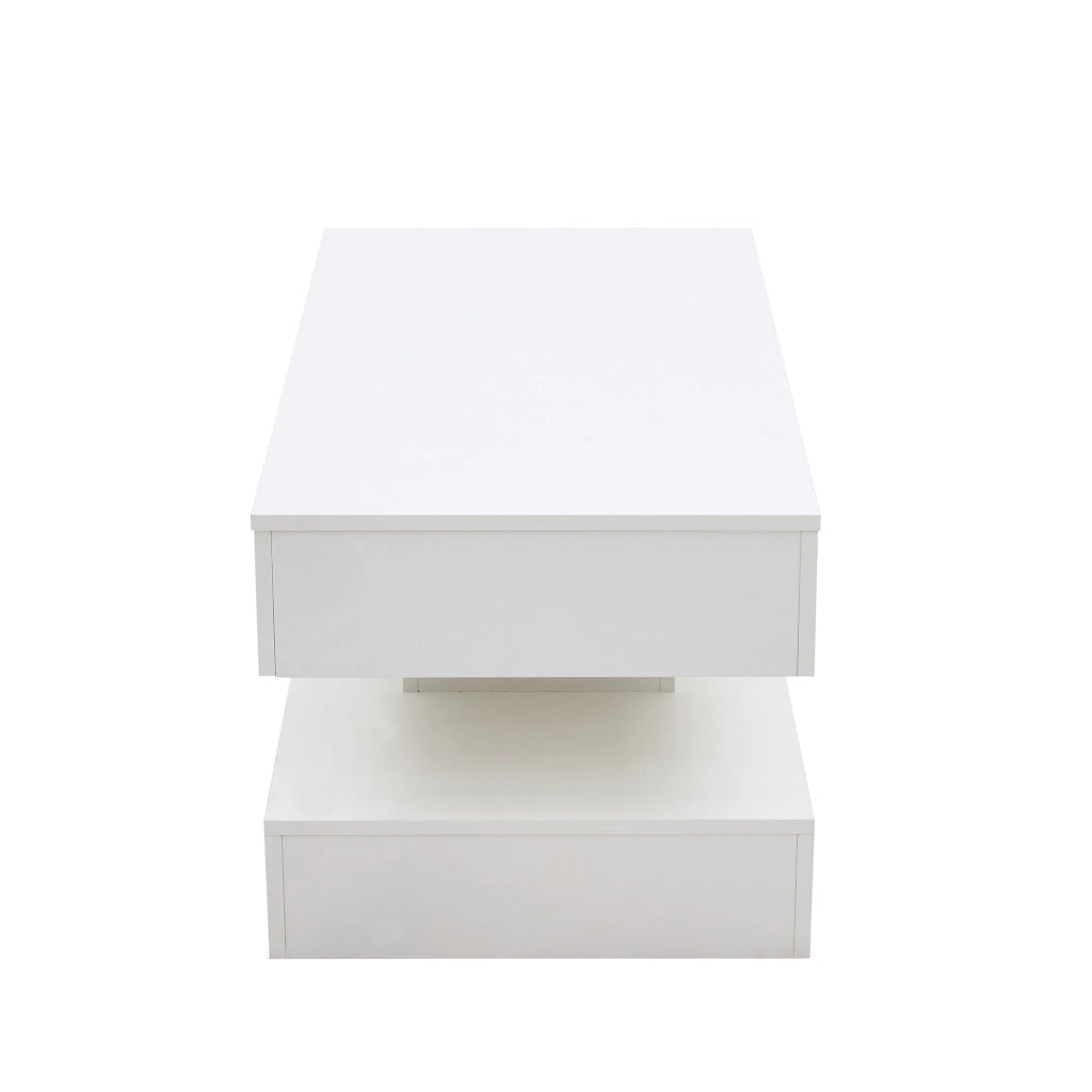 Tavolino moderno con illuminazione LED e vano nascosto - Zephmum- 100x50x42 cm, carico 50 kg
