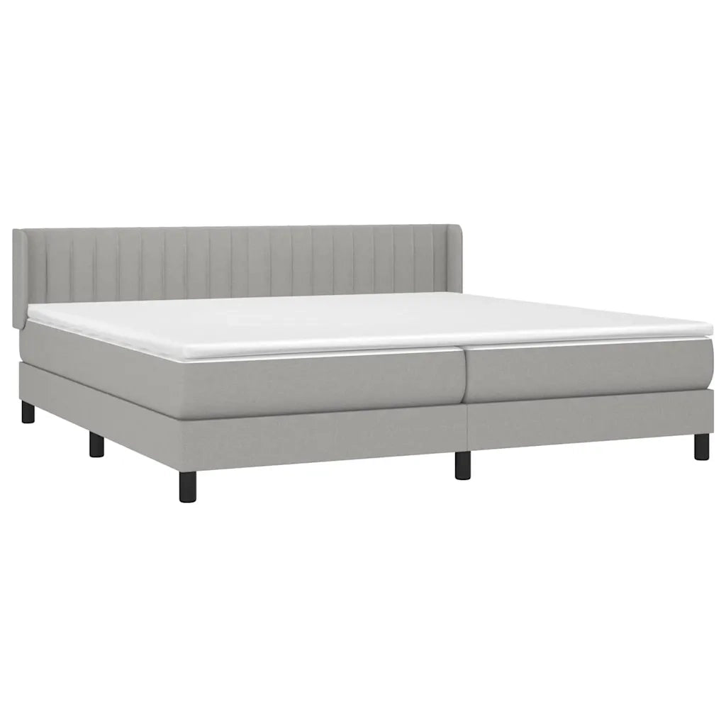 Giroletto a Molle con Materasso Grigio Chiaro 200x200cm Tessuto 3129897
