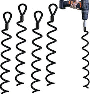 Kit di ancoraggio per terra con spirale 18 pollici - Ideale per stacchi per cani - Sicurezza per tende, ombrelli, scuole, cancelli e giardini giochi - 4 pezzi