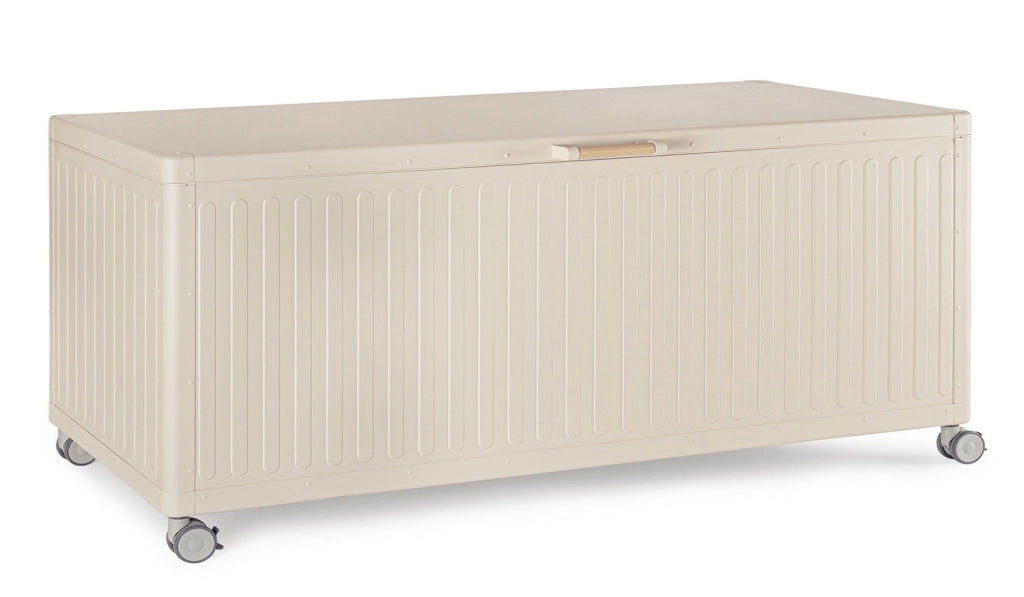 Baule Contenitore da Esterno 182x89,4x70h cm Apertura Facile e Ruote in Alluminio Ocean L Seta