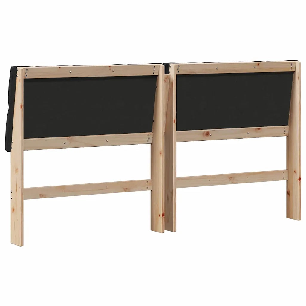 Testiera imbottita-Testiera con Cuscini-Testata Nero 180 cm Pino massello 638135