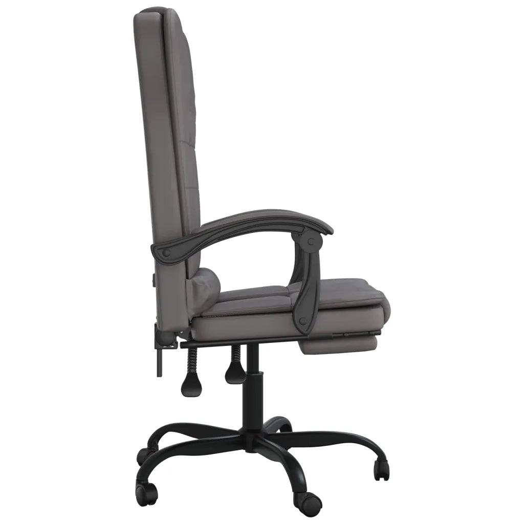 Poltrona da Ufficio Massaggiante Reclinabile Grigio Similpelle cod mxl 20114