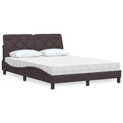 Letto con Materasso Marrone Scuro 140x200cm Tessuto 3310744