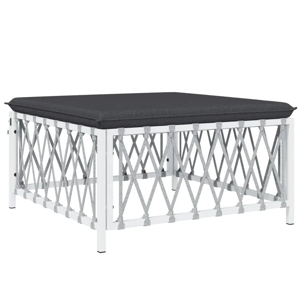Set Salotto da Giardino 6 pz con Cuscini in Acciaio Bianco 3186900
