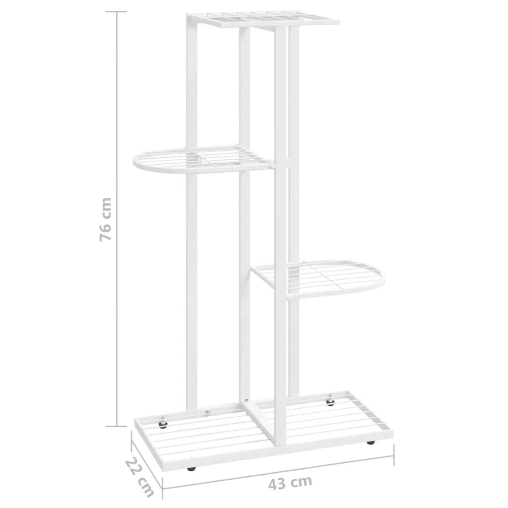 Portavasi fioriera 4 ripiani 43 x 22 x 76 cm metallo bianco 02_0045159