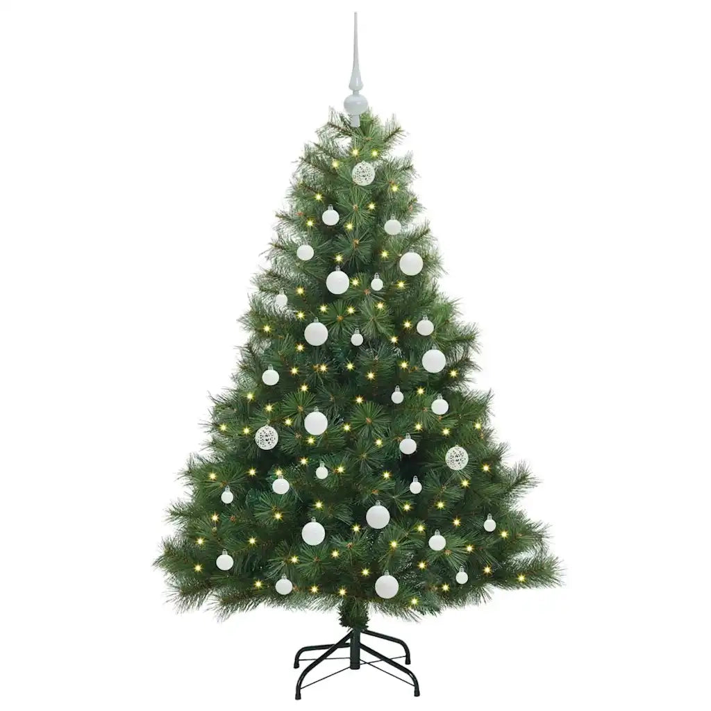 Albero di Natale | Decorazioni natalizie artificiale con 150 LED Verde 150 cm PE e PVC