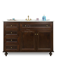 Mobile da bagno con specchiera e top in marmo - 120 cm