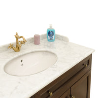 Mobile da bagno con specchiera e top in marmo - 120 cm