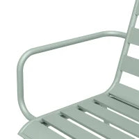 Salon de jardin insieme da pranzo da giardino 5 pezzi con 1 tavolo e 4 sedie impilabili in acciaio verde