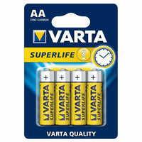 12X BLISTER Varta Superlife Pile Formato AA Stilo Zinco Carbone 1.5V - 4 Pezzi