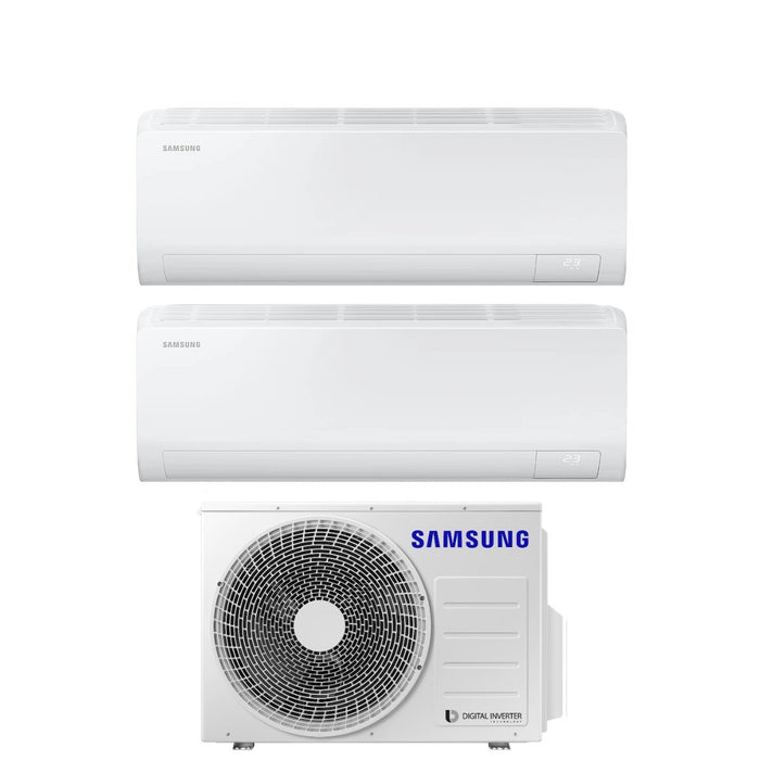 Climatizzatore Condizionatore Samsung Dual Split Inverter serie CEBU S2 12+18 con AJ052TXJ3KG R-32 Wi-Fi Integrato 12000+18000