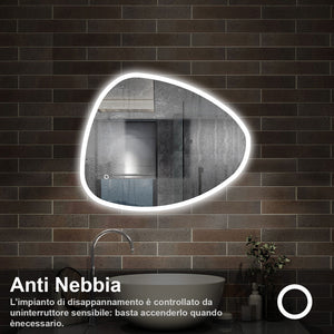 80 x 650 cm,AICA Specchio da Bagno LED con Luce, 3 Colori Regolabili,memoria, antiappannamento,CRI>90,autospegnimento