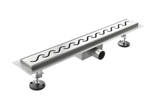 Canalina Di Scarico Per Piatto Doccia A Pavimento Acciaio Inox Modello Onda 80