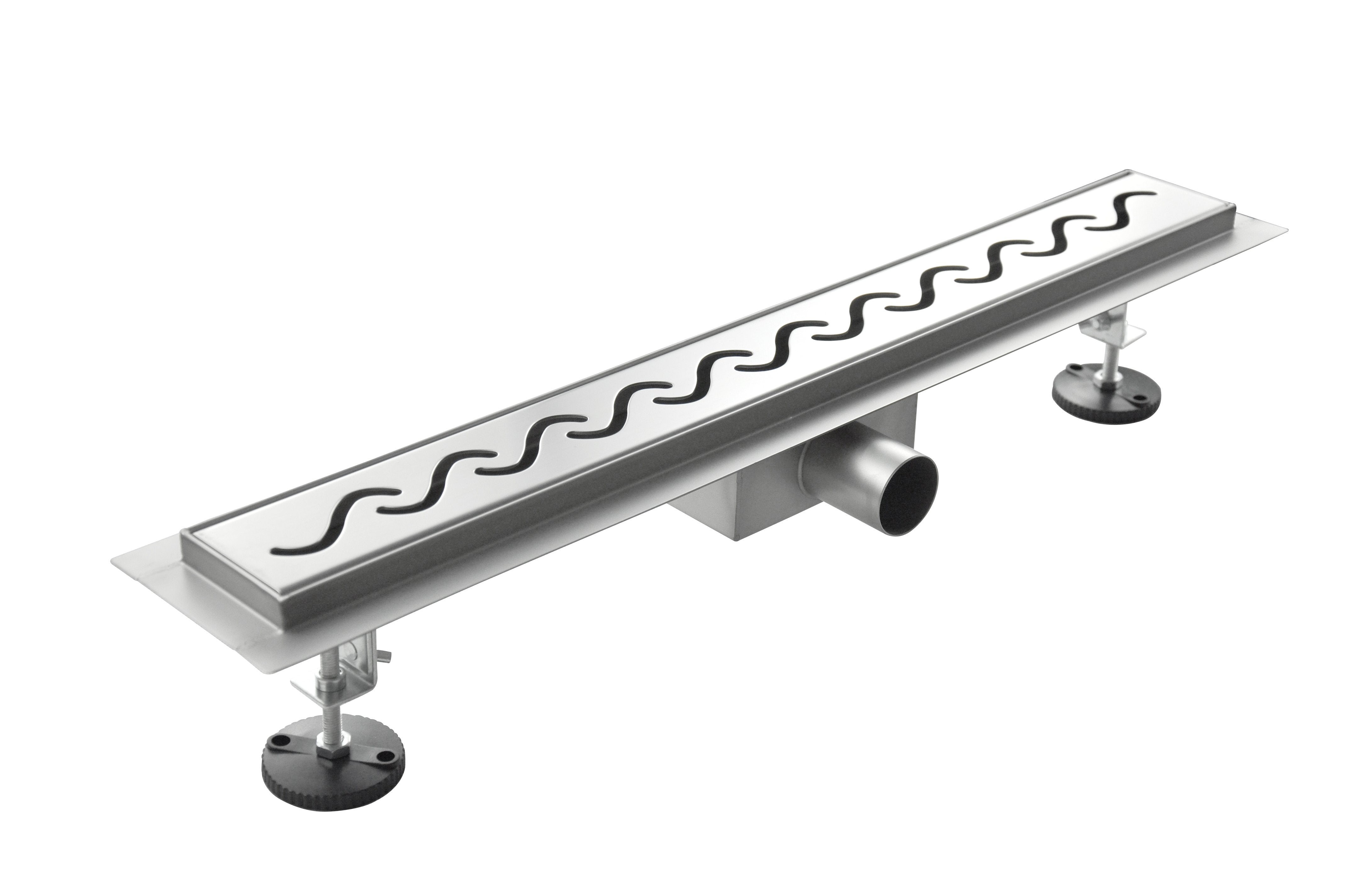 Canalina Di Scarico Per Piatto Doccia A Pavimento Acciaio Inox Modello Onda 80